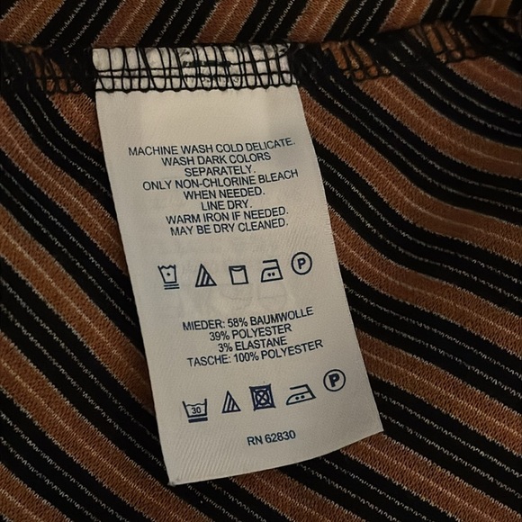 Lands' End Orange Brown Black Sleeveless Sheath Dress Striped Mini Size 2 Skater - Picture 5 of 6